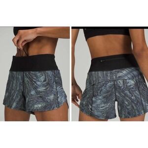 Lululemon Speed Up Mid-Rise Short 4" Dimensional Icing Blue Black 8 *No Liner*
